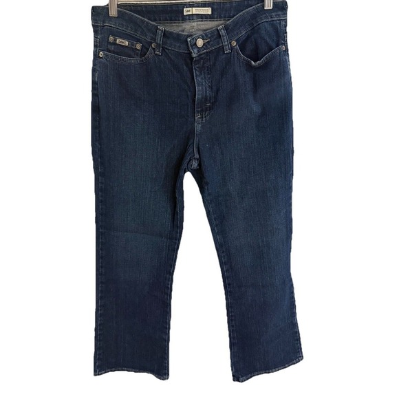 LEE WOMENS JEANS SIZE 12 PETITE MEDIUM WASH BOOTCUT DENIM MID‎ RISE - Picture 1 of 9
